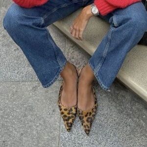 Ralph Lauren Leopard Print Pointed Toe Flats
